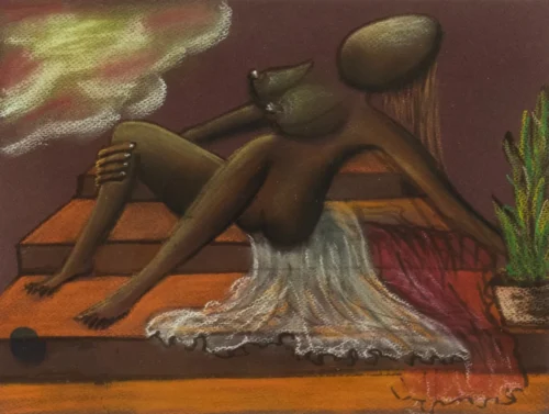 DESNUDA EN LAS ESCALERAS