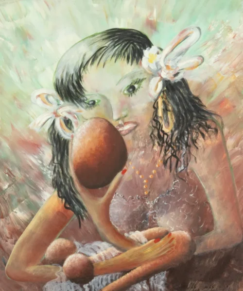 La petite tahitienne adolescente et mère