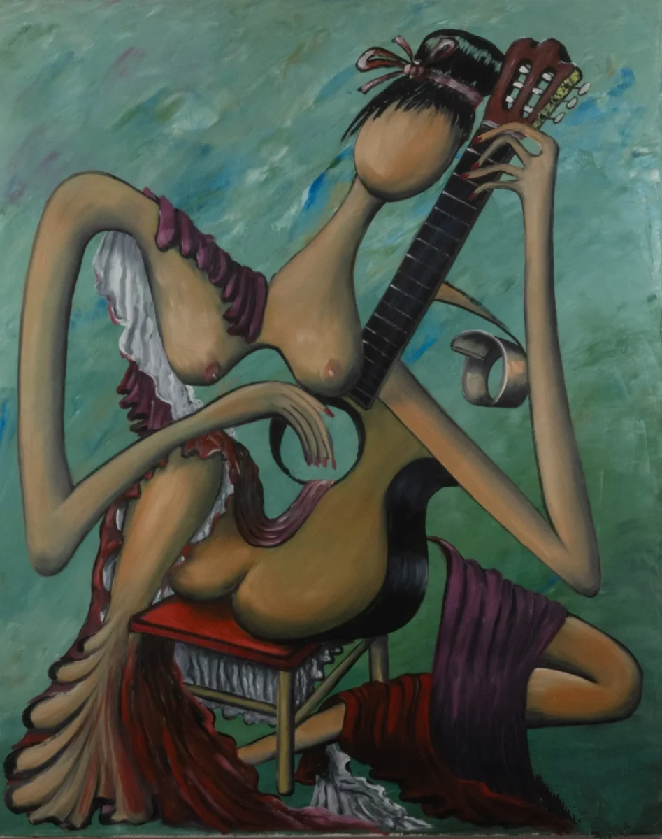 La belle a la guitare