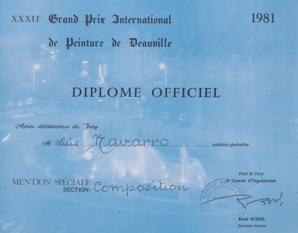 ΩLuis Navarro at the Grand Prix International de Peinture de Deauville (1981)