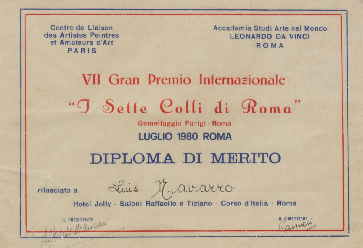 ΩLuis Navarro and the "Sette Colli di Roma" International Prize