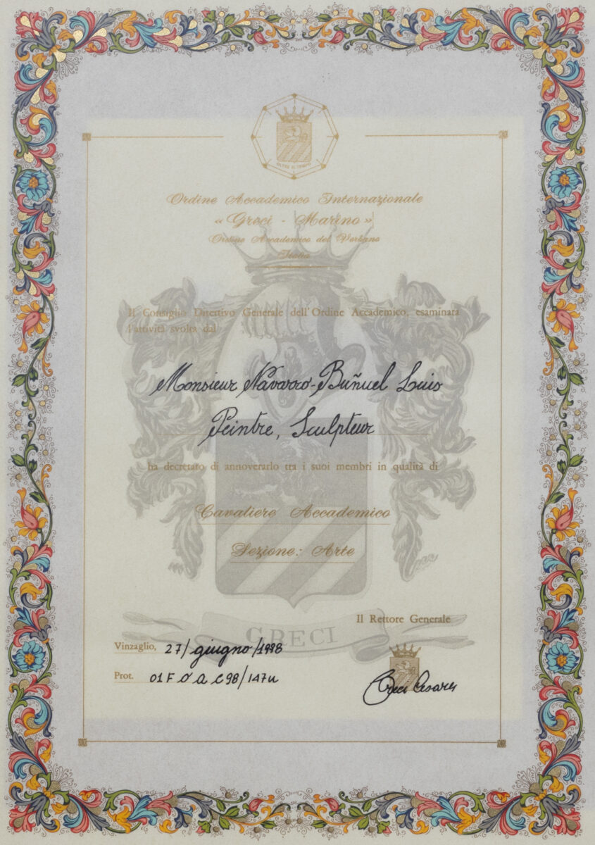 Ω Academic Knight of the International Order Greci-Marino – 1998
