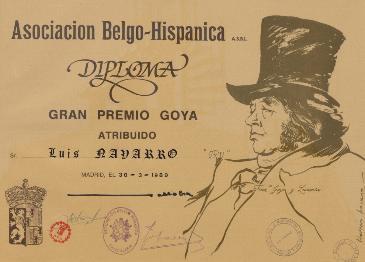 ΩLuis Navarro and the Belgo–Hispanic Honors: From the Gran PremioGoya to the Officer’s Cross (1989–1990)