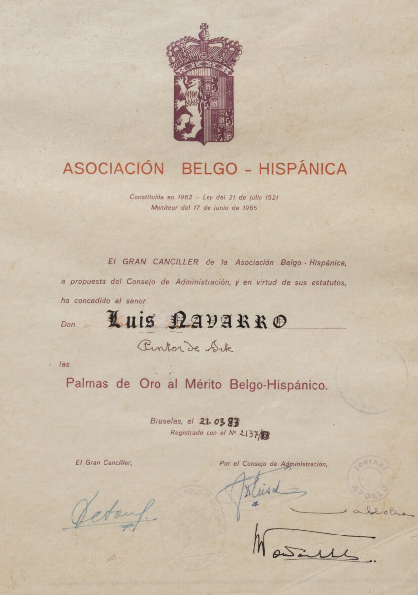 ΩLuis Navarro and the Golden Palms of Belgo–Hispanic Merit (1983)